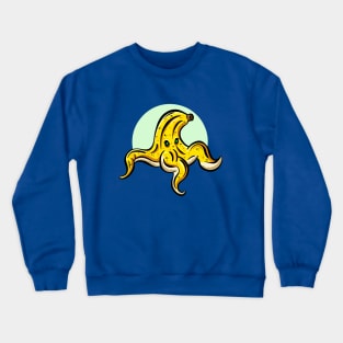 Evil Banana Slip Peel Sticker Character Crewneck Sweatshirt